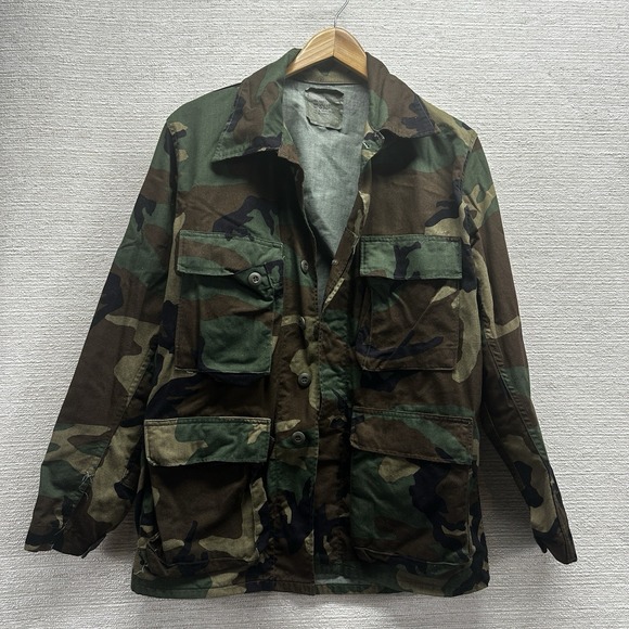 U.S. Military Other - Vintage Men's Military‎ Army Shirt Jacket Shacket S/M Woodland Camo Gorpcore Y2K